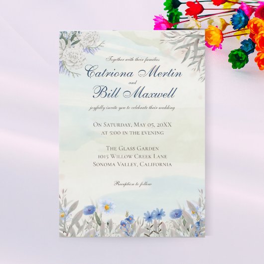 Invitation de mariage jardin de printemps à fleurs