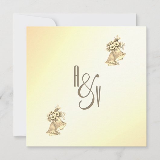 Invitation de Mariage Jaune Bells (Dos)