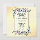 Invitation de mariage jaune floral (Devant)