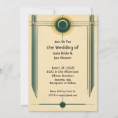 Invitation de mariage jaune vert art déco (Devant)