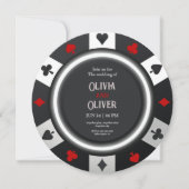 Invitation de mariage jeton de poker Casino Las Ve (Devant)