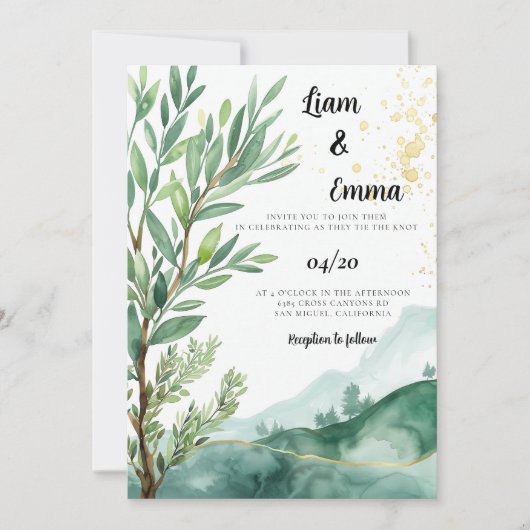 Invitation de mariage juif | Olive Tree Invite (Devant)