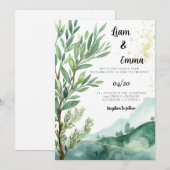 Invitation de mariage juif | Olive Tree Invite (Devant / Derrière)