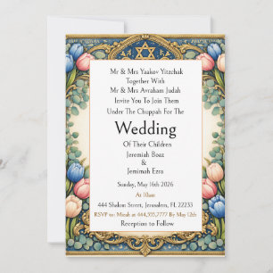 Invitation de mariage juif traditionnel moderne si