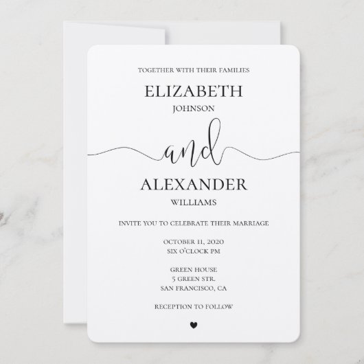 Invitation de mariage kraft moderne. Invitation si (Devant)