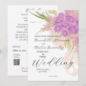 Invitation de mariage La Boca Rosa Sheer bow Bouqu (Devant / Derrière)