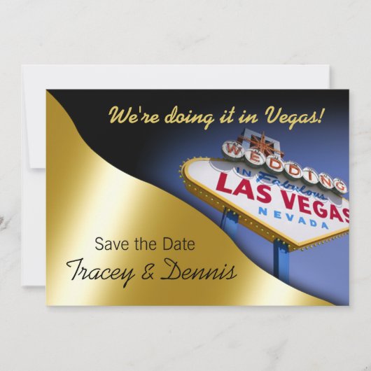 Invitation de mariage Las Vegas, réservez la date (Devant)