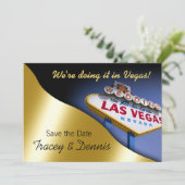 Invitation de mariage Las Vegas, réservez la date (Debout devant)