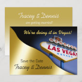 Invitation de mariage Las Vegas, réservez la date (Devant / Derrière)