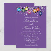 Invitation de mariage lesbienne gay avec des lante (Devant / Derrière)