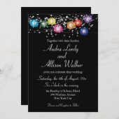 Invitation de mariage lesbienne gay Lanternes Arc- (Devant / Derrière)