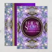 Invitation de mariage Lilac Geo Dragonfly Magic Br (Devant / Derrière)