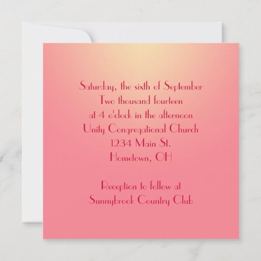 Invitation de mariage Lily (Dos)