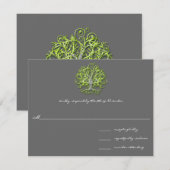 Invitation de mariage Lime Swirl Tree Roots of Lov (Devant / Derrière)