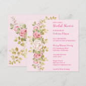 Invitation de mariage Lovely Pink Roses (Devant / Derrière)