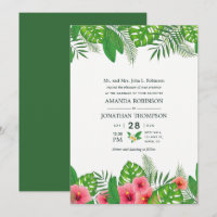 Invitation de mariage luau aloha hawaïen aquarelle