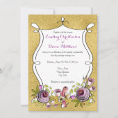 Invitation de mariage lunaire | FAUX Gold Foil, Fl (Devant)