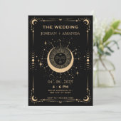 Invitation de mariage lune soleil tarot bohème (Debout devant)
