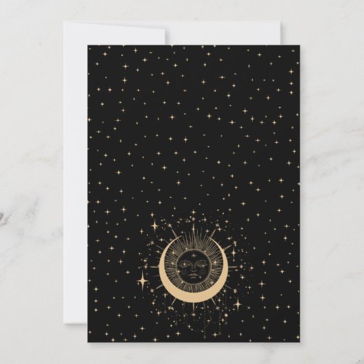 Invitation de mariage lune soleil tarot boho (Dos)