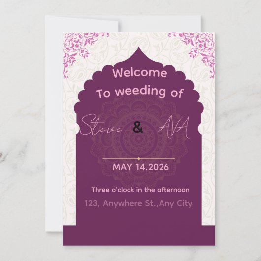 Invitation de mariage Luxe Moderne – Élégance Mini (Devant)