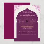 Invitation de mariage Luxe Moderne – Élégance Mini (Devant / Derrière)