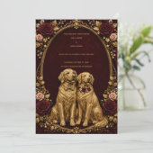 Invitation de mariage Luxueuse Bouledogue doré Bou (Debout devant)