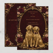Invitation de mariage Luxueuse Bouledogue doré Bou (Devant / Derrière)