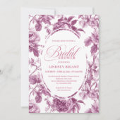 Invitation de mariage Luxueuse Roses Fuchsia foncé (Devant)