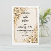 Invitation de mariage Lys Doré (Debout devant)