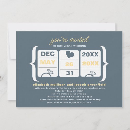 Invitation de mariage machine à sous (Devant)