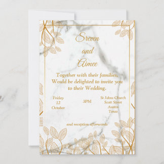 Invitation de mariage magnifique, art en ligne dor