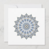 Invitation de mariage mandala bleu et or (Dos)