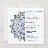 Invitation de mariage mandala bleu et or (Devant)