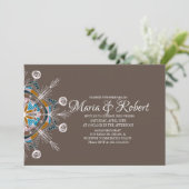 Invitation de mariage mandala bohème colorée (Debout devant)