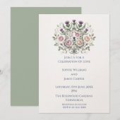 Invitation de mariage mandala floral rose (Devant / Derrière)