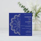 Invitation de mariage mandala florale argent éléga (Debout devant)
