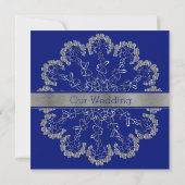 Invitation de mariage mandala florale argent éléga (Dos)