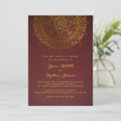 Invitation de mariage mandala or (Debout devant)
