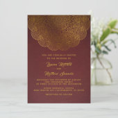 Invitation de mariage mandala or (Debout devant)