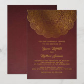 Invitation de mariage mandala or (Devant / Derrière)