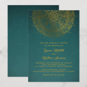 Invitation de mariage mandala or (Devant / Derrière)