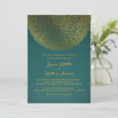 Invitation de mariage mandala or (Debout devant)