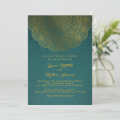 Invitation de mariage mandala or (Debout devant)