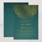 Invitation de mariage mandala or (Devant / Derrière)