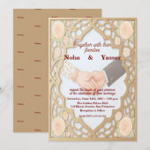 Invitation de mariage marocain indien orné doré él (Devant / Derrière)