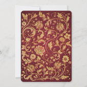 Invitation de mariage Marsala dorée Roses (Dos)