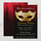 Invitation de mariage masqué élégante (Devant / Derrière)