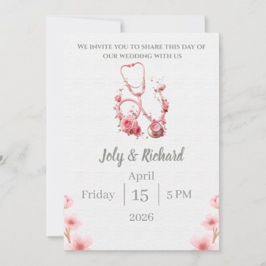 invitation de mariage médical (Devant)