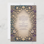 Invitation de mariage médiéval celtique à motif fl (Dos)