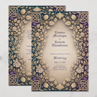 Invitation de mariage médiéval celtique à motif fl